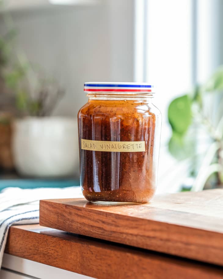 Use an AlmostEmpty Mustard Jar to Make a Vinaigrette The Kitchn